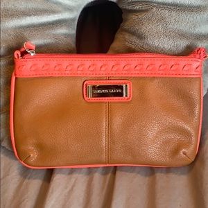 Coral/Brown Clutch